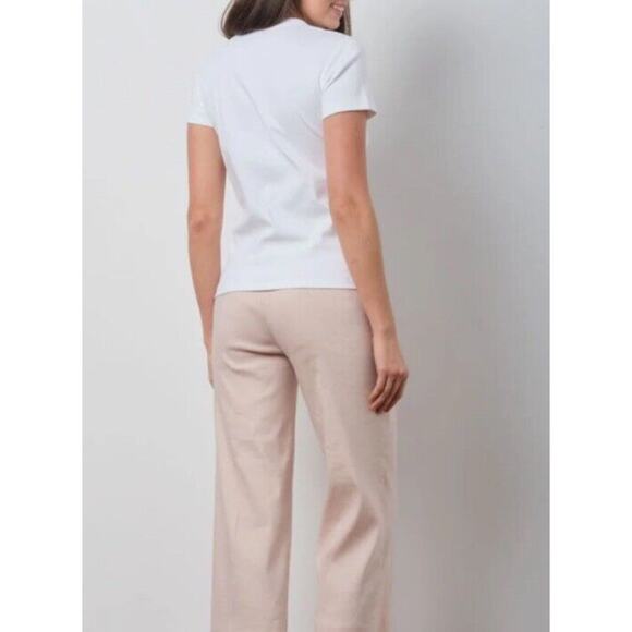 Avenue Montaigne Milan Pull On Pants •10• Beige Khaki Slim Stretch Cropped F954 - Picture 2 of 13